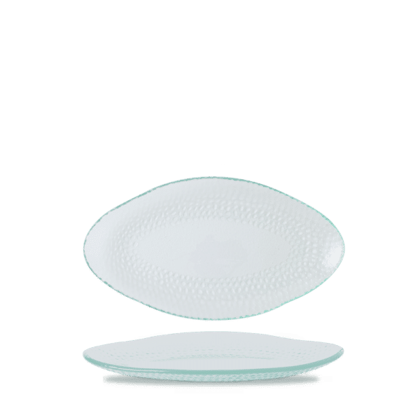 ORGANISCHER LÄNGLICHER GLASTABLETT 30 X 16.2CM