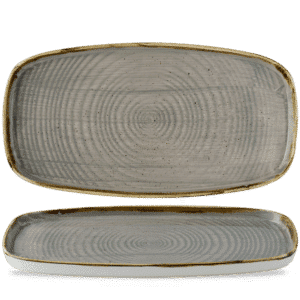 LÄNGLICHE SERVIERPLATTE MIT ERHÖHTEM RAND35 X 18.5CM