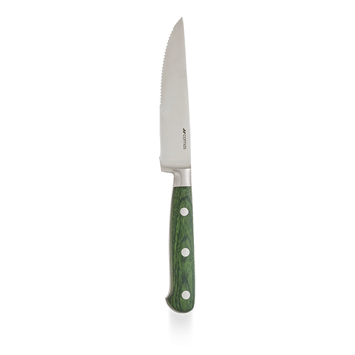 Comas Steak Collection Green 25.8cm Steak Knife on white background