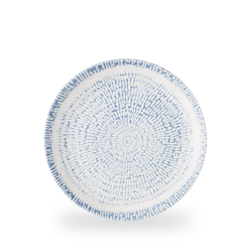 Churchill Inked Cascade Indigo 26cm Coupe Plate on white background