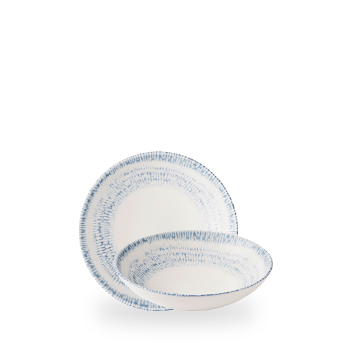 Churchill Inked Cascade Indigo 18.2cm Coupe Bowl on white background