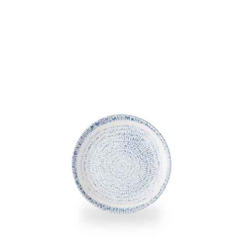 Churchill Inked Cascade Indigo 16.5cm Coupe Plate on white background