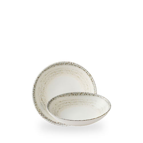 Churchill Inked Cascade Taupe 18.2cm Coupe Bowl on white background