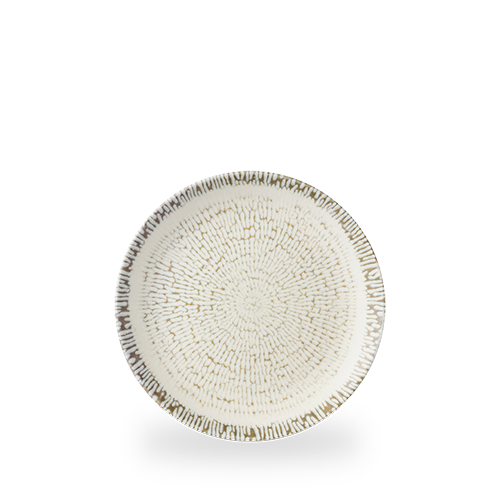 Churchill Inked Cascade Taupe 21.7cm Coupe Plate on white background