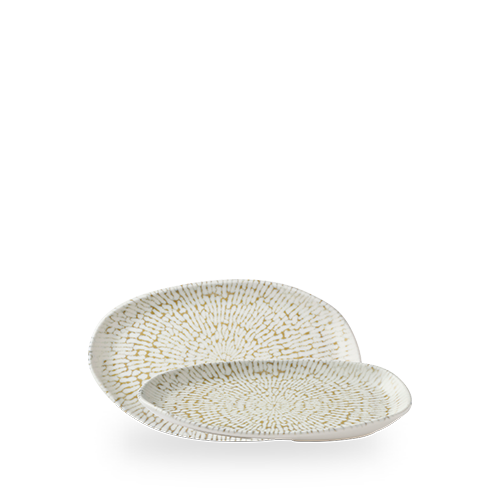 Churchill Inked Cascade Taupe 22 x 13cm Natural Platter on white background