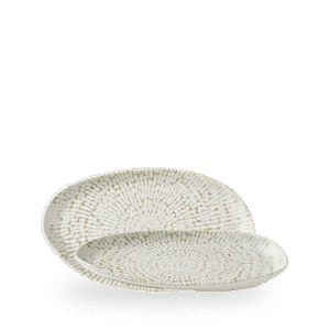 Churchill Inked Cascade Taupe 26 x 15cm Natural Platter on white background