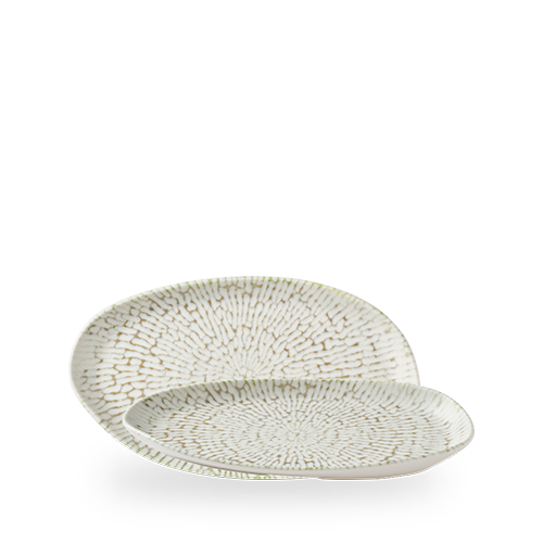 Churchill Inked Cascade Taupe 26 x 15cm Natural Platter on white background