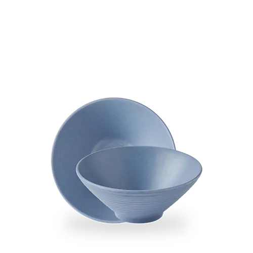 Churchill Emerge Melamine Oslo Blue 20cm Ripple Bowl on white background