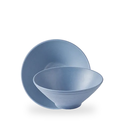Churchill Emerge Melamine Oslo Blue 22.7cm Ripple Bowl on white background