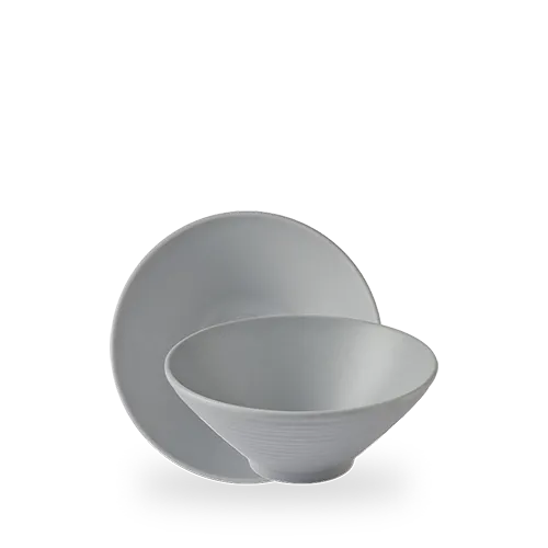 Churchill Emerge Melamine Seattle Grey 20cm Ripple Bowl on white background