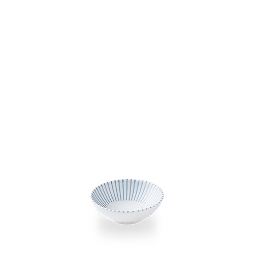 Churchill Inked Era Blue 11.6cm Shallow Bowl on white background