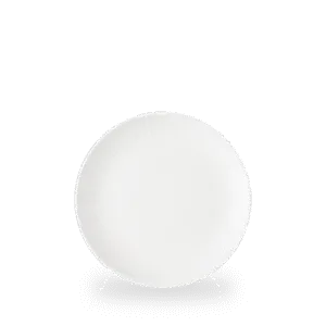 Churchill Inked Era White 21.7cm Coupe-Teller auf weißem Hintergrund