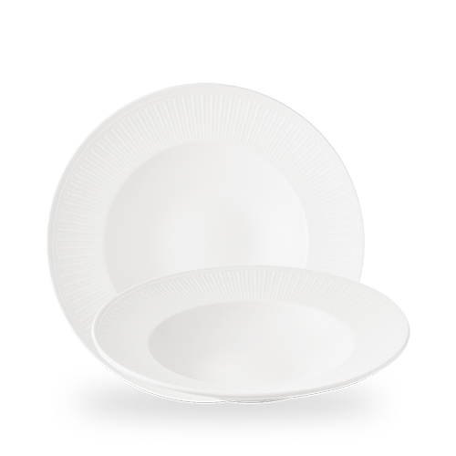 Churchill Inked Era White 28.8cm Wide Rim Bowl on white background