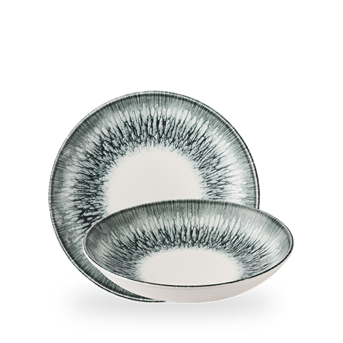 Churchill Inked Lumé Midnight Blue 24.8cm Coupe Bowl on white background
