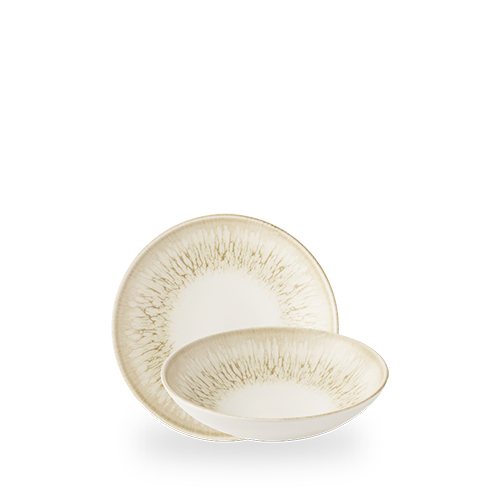 Churchill Inked Lumé Natural 18.2cm Coupe Bowl on white background