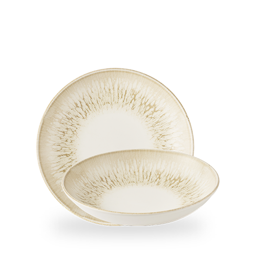 Churchill Inked Lumé Natural 24.8cm Coupe Bowl on white background