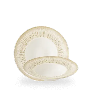 Churchill Inked Lumé Natural 24cm Wide Rim Bowl on white background