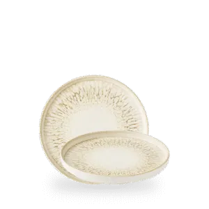 Churchill Inked Lumé Natural 21cm Walled Plate on white background