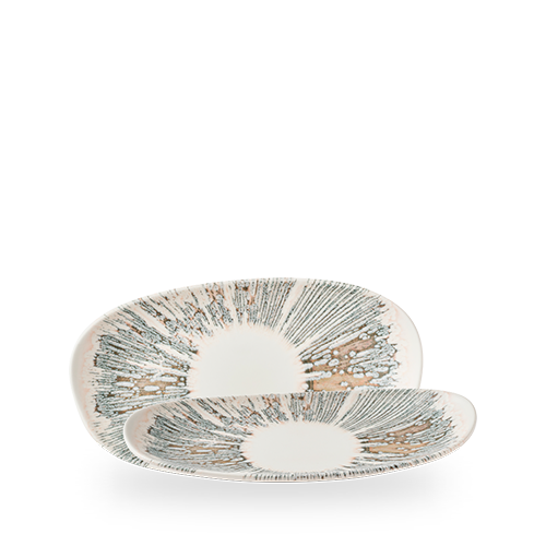 Churchill Inked Lyra Pink 26 x 15cm Opal Platter on white background