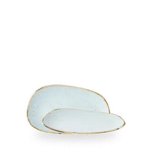 Churchill Stonecast Duck Egg Blue 22 x 13cm Opal-Platte auf weißem Hintergrund