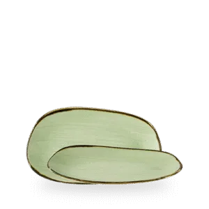 Churchill Stonecast Sage Green 26 x 15cm Opal Platter on white background