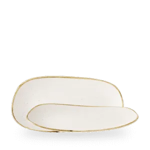 Churchill Stonecast Barley White 30 x 15cm Opal-Platte auf weißem Hintergrund
