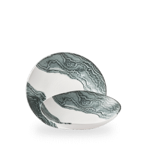 Churchill Inked Tide Black 22cm Natural Organic Coupe-Schüssel auf weißem Hintergrund