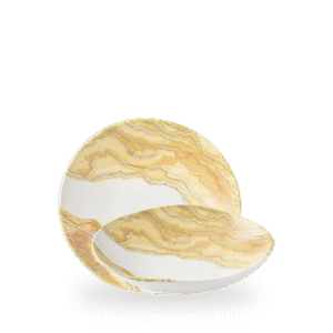 Churchill Inked Tide Gold 22cm Natural Organic Coupe-Schüssel auf weißem Hintergrund