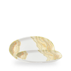 Churchill Inked Tide Gold 26 x 15cm Natural Organic Platter on white background