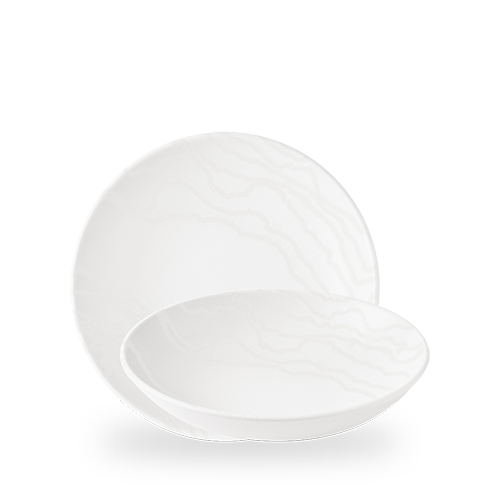 Churchill Inked Tide White 24.8cm Coupe Bowl on white background