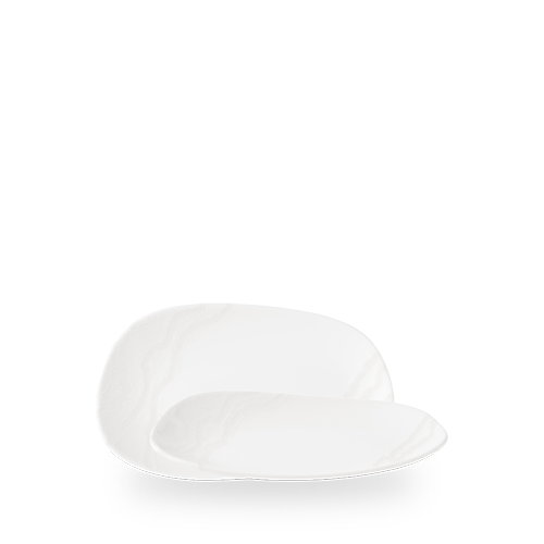 Churchill Inked Tide White 22 x 13cm Opal Platter on white background