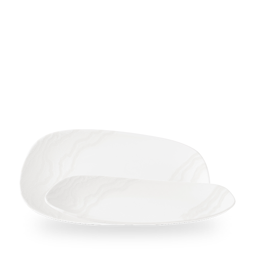 Churchill Inked Tide White 30 x 15cm Opal Platter on white background