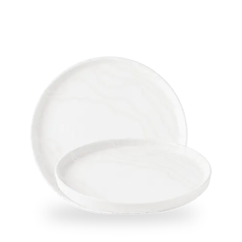 Churchill Inked Tide White 26cm Walled Plate on white background
