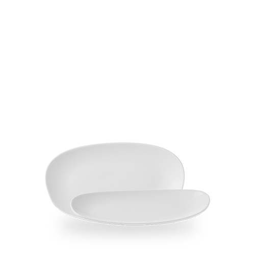 Churchill Opal White 22 x 13cm Opal Platter on white background