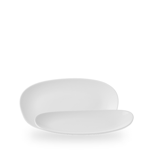 Churchill Opal White 26 x 15cm Opal Platter on white background