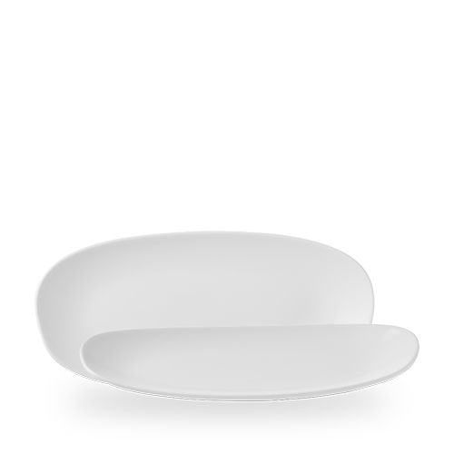 Churchill Opal White 30 x 15cm Opal Platter on white background