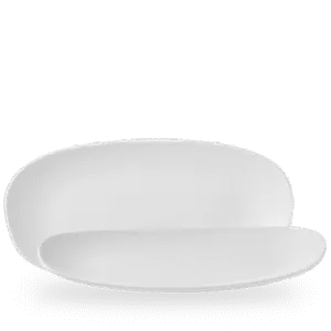 Churchill Opal White 35 x 18.5cm Opal Platter on white background