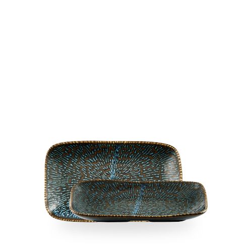 Churchill Sapphire Inked Cascade 22x13cm Natural Deep Tray on white background