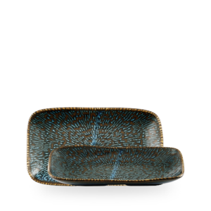 Churchill Sapphire Inked Cascade 26x15cm Natural Deep Tray on white background