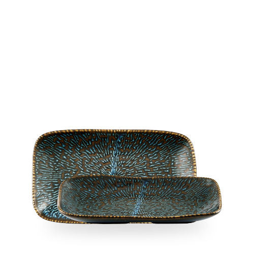 Churchill Sapphire Inked Cascade 26x15cm Natural Deep Tray on white background