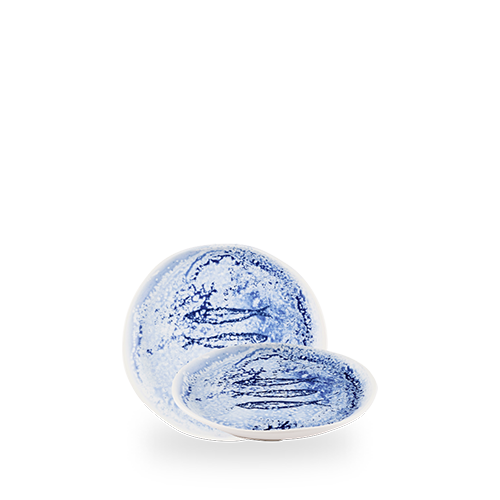 Churchill Blue Inked Fresco 16.5cm Natural Plate on white background