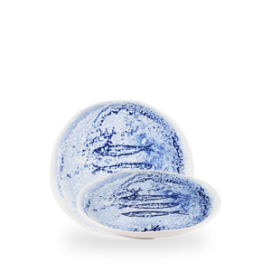 Churchill Blue Inked Fresco 21.5cm Natural Plate on white background