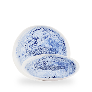 Churchill Blue Inked Fresco Natural 25.5cm Plate on white background