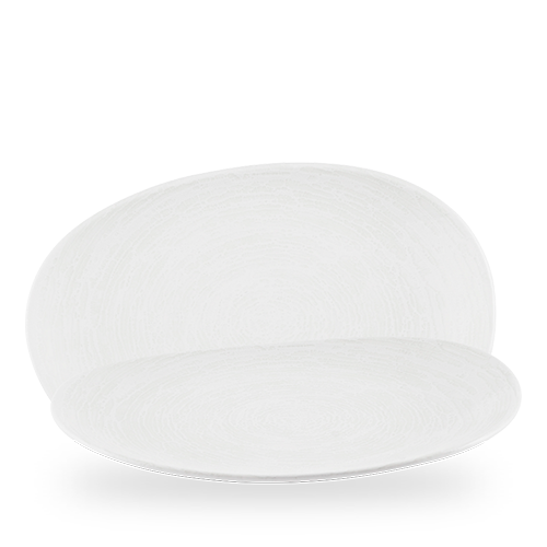 Churchill Ice White Inked Elements 34.5cm Opal Platter on white background
