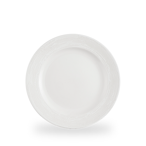 Churchill Ice White Inked Elements 26.1cm Rimmed Plate on white background