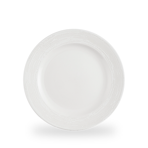 Churchill Ice White Inked Elements 27.6cm Rimmed Plate on white background