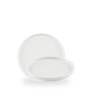 Churchill Ice White Inked Elements 21cm Walled Plate on white background