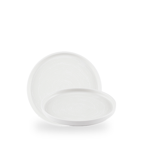 Churchill Ice White Inked Elements 21cm Walled Plate on white background