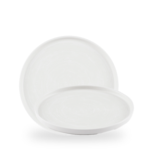 Churchill Ice White Inked Elements 26cm Walled Plate on white background