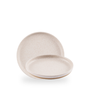 Churchill Stonecast Speckled White Emerge 21cm Walled Plate on white background